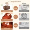 Makeup Bag, Travel Cosmetic Bag, Portable Makeup Travel Bag with Handle, Toiletry Bag for Women, Leather Makeup Organizer Bag, Large Capacity Cosmetic Bag for Easy Storage (Brown) - Image 5