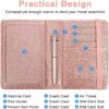 Caweet Passport Holder and Vaccine Card Holder Combo RFID Blocking Leather Vaccination Card Wallet with Elastic Band Closure, Glitter Rose Gold - Image 6