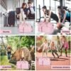Travel Duffel Bag for Women, Weekender Overnight Bag With Shoes Compartment, Gym Tote Bag, Carry On Duffel Bag (Pink) - Image 7