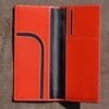 RFID Blocking Slim Minimalist Long Travel Wallet Genuine Leather Passport Holder Travel Cover (Red) - Image 4