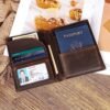 Polare Full Grain Leather Passport Holder RFID Blocking Travel Bifold Wallet Passport Holders 2 Passports (Dark Brown) - Image 8