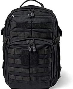 5.11 Tactical Backpack – Rush 12 2.0 – Military Molle Pack, CCW and Laptop Compartment, 24 Liter, Small, Style 56561, Black