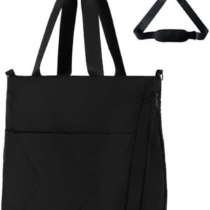 Womens Tote Bag with Zipper, Puffer Large Tote Bag 15.6" Laptop Tote Bag for Women with Trolley Sleeve