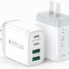 2-Pack 40W USB C Wall Plug, 4 Port Fast Charging Block PD 3.0 Multi Port Type C Adapter Cube for iPhone 15/13/13pro/12/12pro/XR/SE, iPad Pro/Mini/Air, Google Pixel/Pixel 3a/ XL/3/2XL