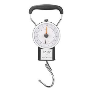 Manual Luggage Suitcase Scale with Built-in Tape Measure Weighs Bags to 75lbs.- Up to 39" Long - Black-One Size