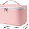 Makeup Bag Portable Travel Cosmetic Bag for Women, Beauty Zipper Makeup Organizer PU Leather Washable Waterproof (Pink) - Image 5