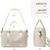 Duffle Bag, Weekender Bags for Women Travel Tote Bags Carry on Bags for Airplanes Overnight Hospital Bag Beige - Image 6