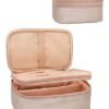 Portable Makeup Bag, Travel Make Up Bag Organizer for Women, Cute Make up Bag Organizer for Cosmetics Accessories, Large Capacity Toiletry Bag for Makeup (Rose Gold)