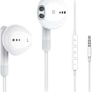 Kimwood Wired Earbuds with Microphone, Wired Earphones in Ear Headphones HiFi Stereo, Powerful Bass and Crystal Clear Audio, Compatible with iPhone, iPad, Android, Computer Most with 3.5mm Jack