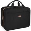 Black Toiletry Bag, Makeup Organizer, Travel Bag For Women Mens Toiletries, Waterproof with Hanging Hook, Large Capacity