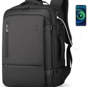 Fenree.geer Travel Backpack for Men, Flight Approved Carry On Luggage Backpack with USB Port, Water Resistant Expandable Computer Daypack, 17.3 Inch Black Business Laptop Backpack for College/Work