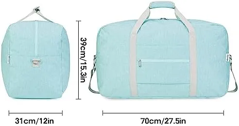 28 inch Extra Large Travel Duffel Bag Foldable Weekender Packable Lightweight Luggage Bag Overnight for Women and Men 85L (Mint Green) - Image 4