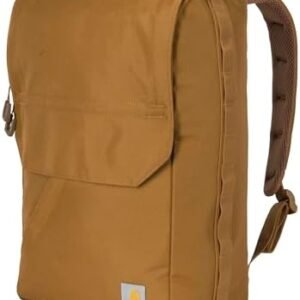 Carhartt 21L Top-Load Backpack, Water Resistant Coated Canvas Base with Laptop Sleave, Brown, One Size