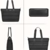 MOSISO Puffy Laptop Tote Bag, 15.6 inch Computer Bag with Front Pocket, 16 inch Large Capacity Shoulder Messenger Bag Casual Handbag Work Briefcase for Office Travel with Purse & Trolley Belt, Black - Image 6