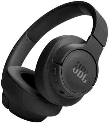 JBL Tune 720BT - Wireless Over-Ear Headphones Pure Bass Sound, Bluetooth 5.3, Up to 76H Battery Life and Speed Charge, Lightweight, Comfortable and Foldable Design (Black)