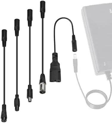 Uzi Charger Converter(5 Plugs Universal), Suitable for DC5.5mm-2.1/2.5mm Charger Output Port Conversion, to Meet The Needs of Different Devices, to Realize 1 Charger for Multiple Purpos.