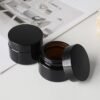 OverNews 1oz Amber Glass Jar, Empty Cosmetic Lotion Containers,with Inner Liners,Black Lid, Spatula - Image 4