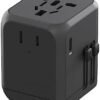 ELEGRP Universal Travel Adapter, International Travel Power Adapter with USB C Port, Travel Worldwide Essentials Wall Charger, Type C/G/A/I All in One Power Adapter, FCC, 1 Pack