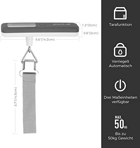 pack all 110 Lbs Luggage Scale, Digital Handheld Luggage Scale, Travel Weight Scale for Luggage with Backlit LCD Display, Battery Included - Image 2