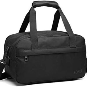 Kono Travel Duffel Bag 14L Under Seat Carry-on Bag Sports Tote Gym Bag Weekender Overnight Bags 13.78"x7.87"x7.87" Black