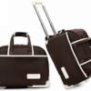 Portable Rolling Tote Travel Bag With Wheels, Waterproof Wheeled Outdoor Duffle Bag Lgihtweight Carry On Luggage Tote Suitcase Unisex-Adult Trolley Bag Overnight Weekender Bag For Women Men ( Color :
