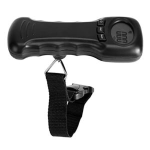 Digital Luggage Scale, 50kg/110lb Portable Travel Hanging Luggage Scale Electronic Weight Scale with LCD Digital Display for Travel Home Fair, Black, Battery Not Included