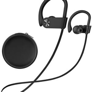 Stiive Bluetooth Headphones, 5.3 Wireless Sports Earbuds IPX7 Waterproof with Mic, Stereo Sweatproof in-Ear Earphones, Noise Cancelling Headsets for Gym Running Workout, 16 Hours Playtime - BlackGrey