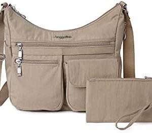 Baggallini Everywhere Bagg - Hobo Crossbody Bag for Women with RFID Wristlet – Water-resistant Travel Bag