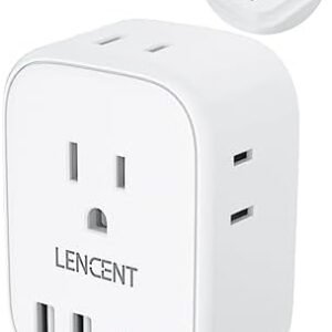 European Travel Plug Adapter, LENCENT International Type-C Foldable Power Plug with 4 Outlets, USB C Charger Adaptor, US to Most of Europe EU Iceland Spain Italy France Germany, Cruise Ship Approved