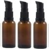 6 Pcs 30ml Amber Glass Travel Bottles for Toiletries Refillable Travel Size Liquid Containers Glass Lotion Pump Bottle Mini Soap Pump Dispenser Cosmetic Container Bottle Travel Accessories