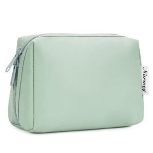 Narwey Small Makeup Bag for Purse Travel Makeup Pouch Mini Cosmetic Bag for Women (Mint Green, Small)