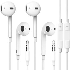 2 Packs Earbuds [MFi Certified] Earphones Wired with Microphone for 3.5mm iPhone Headphones (Built-in Microphone & Volume Control) Compatible with iPhone/iPad/iPod/Computer/MP3/4