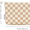 Narwey Small Makeup Bag for Purse Travel Makeup Pouch Cosmetic Bag Zipper Pouch Bags for Women (Light Checkerboard) - Image 4