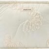 uekeboag White Quilted Cotton Makeup Pouch,Coquette Quilted Toiletry Bag for Women and Girls, Floral Coquette Organizer Bag, Aesthetic Travel Cosmetic Bags(02White Flower)