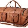 KPL Large 32 inch duffel bags for men holdall leather travel bag overnight gym sports weekend bag - Image 6