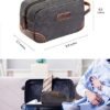 emissary Travel Toiletry Bag for Men, Leather and Canvas Toiletry Bags, Dopp Kit for Men, Travel Bathroom Bag Men's Shaving Kit, Travel Kit Small Bag for Men, Shaving Bag for Travel Accessories (Gray) - Image 5