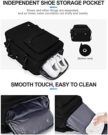VGCUB Large Travel Backpack Bag for Women Men,Carry on Backpack,17 Inch Laptop Business Work Waterproof Backpack with Laptop Compartment,Person Item Flight Approved,Mochila de Viaje,Black Expandable - Image 5