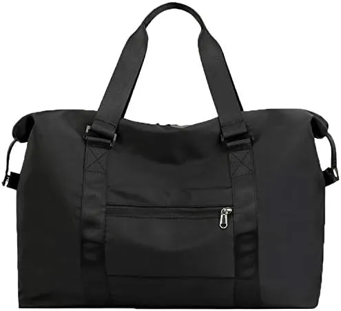 Forestfish Duffel Bags Traveling With Trolley Sleeve, Gym Bag Weekender Bags For Women, Black - Image 2