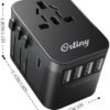 Universal Travel Adapter, Ortiny International Plug Adapter 4 USB A 1 USB C Ports, European Travel Power Adapto All-in-one Travel Charger Outlet Converter for Europe UK AUS Japan Covers 200+Countries - Image 9