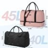 Travel Duffle Bag, BAGSMART 45L Large Carry On Bag Weekender Overnight Bag for Men Women with Shoes Compartment & Wet Pocket, Pink - Image 6