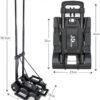 Folding Trolley, Portable Trolley, Folding Bag, Weight Capacity 25KG Luggage Trolley with 2 Wheels and 2 Elastic Cords for Personal, Travel, Moving, Office (Steel, Black) - Image 2