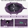 Weekender Bags for Women,Travel Duffel Bag,Overnight Weekend Carry On Personal Item Bag with Wet Pocket & Trolley Sleeve,Gym Bag,Dark Purple - Image 3