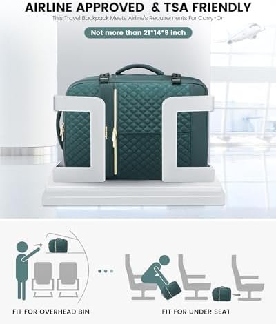 LOVEVOOK Carry On Travel Backpack for Women, 40L Personal Item Travel Bag Flight Approved, TSA Large Backpack for 17'' Laptop, Waterproof Weekender Business Hiking Bag with 3 Packing Cubes - Image 5