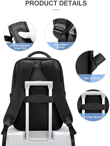 livbote Laptop Travel Backpack for Women Men, Carry On Backpack, 15.6 Inch Personal Item Backpack Flight Approved Casual Daypack Backpacks Waterproof for College Work Business Mochila de Viaje, Black - Image 7