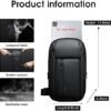 BANGE Sling Bag, Waterproof Men's Chest Bag Shoulder bags Crossbody Sling Backpack for Men…… - Image 5