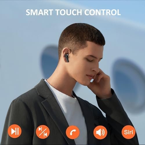 occiam Earbuds Wireless Bluetooth 5.3 Headphones Ear Buds 64H Playback, IPX7 Waterproof, 13mm Drivers with HiFi Sound, in-Ear Earphones for iOS Andriod Cell Phone (Black) - Image 6