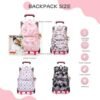 Rolling Backpack for Girls Elementary School Students with Wheels Bookbags Kids trolley Tie Rod Schoolbag Teens Travel Bag - Image 2
