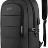 AMBOR Travel Laptop Backpack for men, 17.3 inch Anti Theft Business Laptop Backpack with USB Charging Port, Water Resistant Travel Backpack for Men & Women, Work College School Backpack Gift, Black