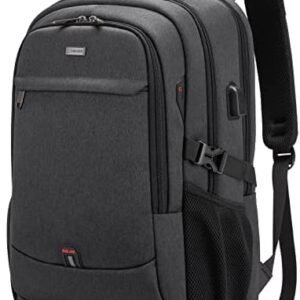 DUSLANG 17 Inch Laptop Backpack for Travel Water Resistant College Backpack for Men Laptop Bag with USB Charging Port,Black