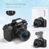 Saneen Digital Camera for Photography, 4K 64MP WiFi Touch Screen Vlogging Camera with Flash, 32GB SD Card, Lens Hood, 3000mAH Battery, Front and Rear Cameras, 4″Big Screen, Hot Shoe Interface - Black - Image 7
